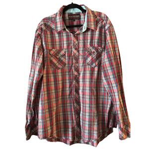 Rock & Roll Cowboy 100% Cotton Pearl snap Rodeo Ranchwear contrast sleeve XL